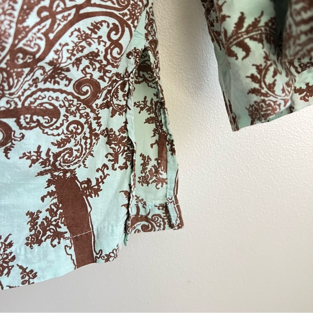 Kiyomi Cotton Boho Print Tunic Top Size Large Casual Lightweight - Picture 7 of 8
